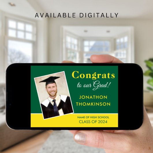 Glückwunschs Grad Foto Grün Gelb 2025 Abschluss Ankündigung