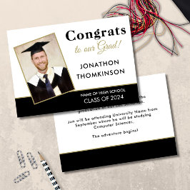 Glückwunschs Grad Foto Schwarz-weiß 2025 Abschluss Ankündigung