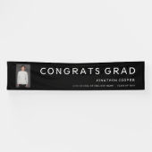 Glückwunschs Grad Foto Schwarz-weiß Abschluss Bann Banner (Horizontal)