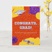 Glückwunschs Grad Glitzer Abschluss Karte (Gelbe Blume)