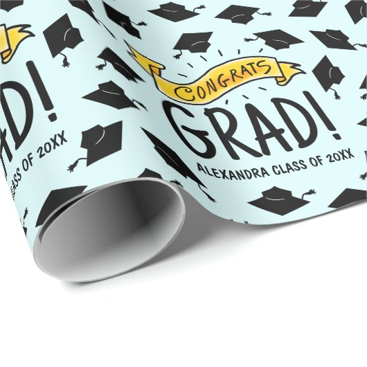 Glückwunschs Grad Gold Banner Celebration Pattern Geschenkpapier (Rolleneckpunkt)