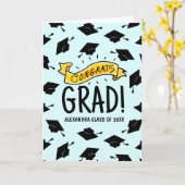 Glückwunschs Grad Gold Banner Celebration Pattern Karte (Gelbe Blume)