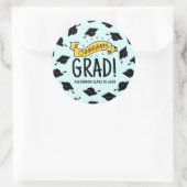 Glückwunschs Grad Gold Banner Celebration Pattern Runder Aufkleber (Tasche)