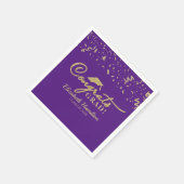 Glückwunschs Grad Gold Script Abschluss Lila Serviette (Ecke)