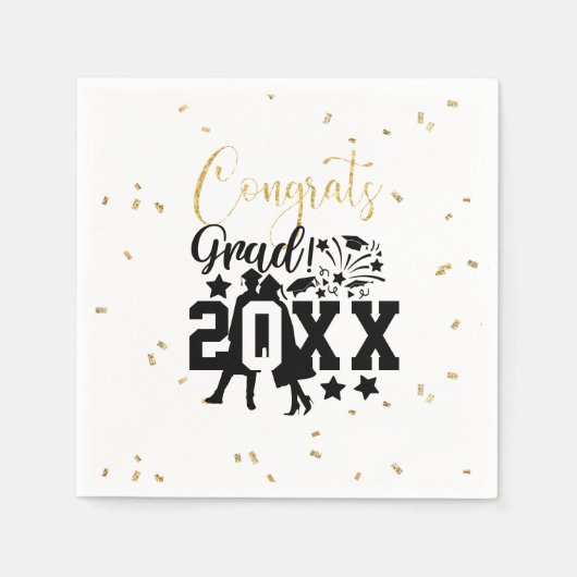 Glückwunschs Grad Imitats Glitzer Confetti Serviette (Vorderseite)