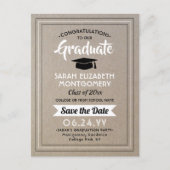 Glückwunschs Grad Imitats Kraft Paper Save the Dat Ankündigungspostkarte (Vorderseite)