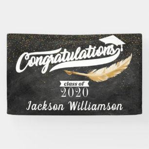 Glückwunschs Grad Luxus-Chalkboard Schwarzweiß Banner