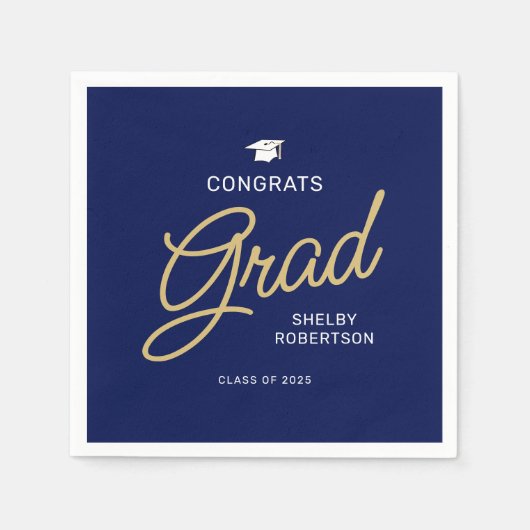 Glückwunschs Grad Moderner Abschluss Serviette (Vorderseite)