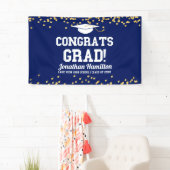 Glückwunschs Grad Navy Blue Grad Party Banner (Insitu)