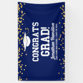 Glückwunschs Grad Navy Blue Grad Party Banner (Vertikal)