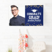 Glückwunschs Grad Navy Blue Grad Party Foto Banner (Insitu)
