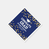 Glückwunschs Grad Navy Blue Grad Party Serviette (Ecke)