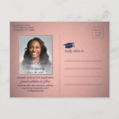 Glückwunschs Grad Navy Blue & Pink Save the Date F Ankündigungspostkarte (Rückseite)