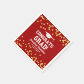 Glückwunschs Grad Red Gold Confetti Grad Party Nap Serviette (Ecke)