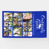 Glückwunschs Grad Royal Blue 17 Foto Collage Scrip Banner (Horizontal)