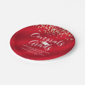 GLÜCKWUNSCHS GRADS Red Gold Confetti Personalisier Pappteller (Schrägansicht)