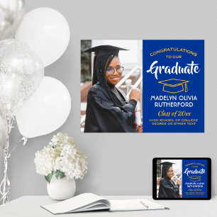 Glückwunschs Graduate Foto Royal Blue Gold Abschlu Poster