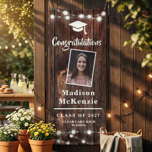 Glückwunschs Graduation Party Rustic Modern 2 - Fo Banner