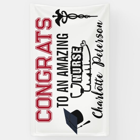 Glückwunschs Nurse Abschluss Banner (Vertikal)