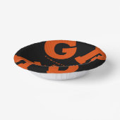 Glückwunschs Orange auf schwarzem Abschluss Pappteller (Gewinkelt)