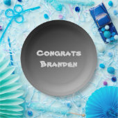 Glückwunschs Schwarz Gradient Pappteller (Party)