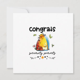 Glückwunschs Smarty Pants Funny Cat Cartoon Karte
