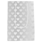 Glückwunschs White Wedding Hearts Mittlere Geschenktüte (Rückseite)