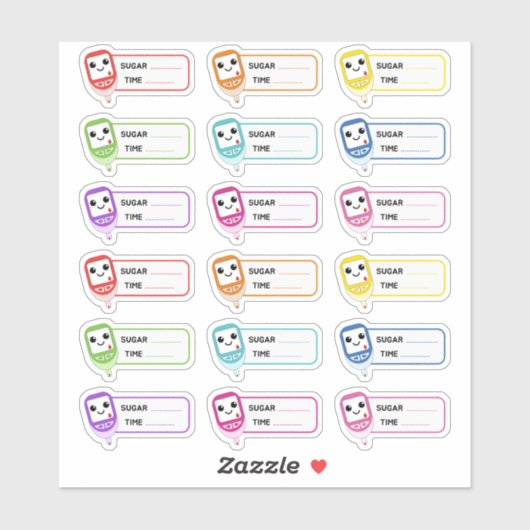 Glucometer Sugar Tracker Diabetic Tracker Labels (Blatt)