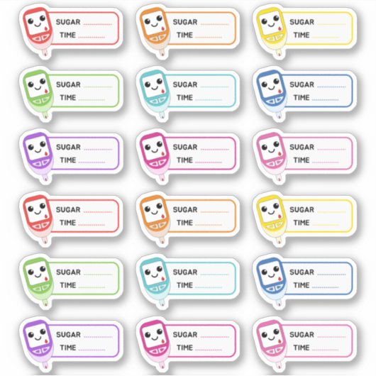 Glucometer Sugar Tracker Diabetic Tracker Labels (Vorderseite)