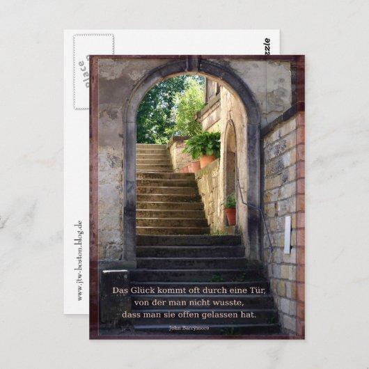 Glueck Postkarte (Vorne/Hinten)