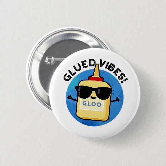 Glued Vibes Funny Glue Pub Button (Vorne & Hinten)