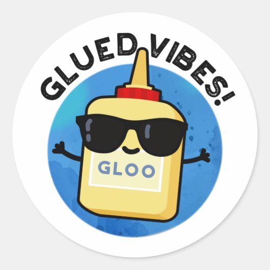 Glued Vibes Funny Glue Pub Runder Aufkleber (Vorderseite)