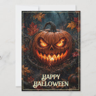 Glühäugiger Kürbis Frohes Halloween Herbst