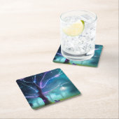 Glühbaum Rechteckiger Pappuntersetzer (Vor Ort)