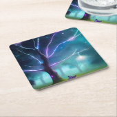 Glühbaum Rechteckiger Pappuntersetzer (angewinkelt)