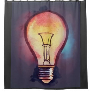 Glühbirne Aquarell-Malerei, Birne Duschvorhang