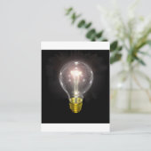 Glühbirne auf schwarzen 3-Zoll-Flammen Postkarte (Stehend Vorderseite)