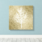 Glühbirne aus hellgoldenem funkelnden Glitzer Leinwanddruck (Insitu (Holzboden))