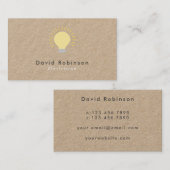 Glühbirne, braun, grüne Kraft Visitenkarte (Vorne/Hinten)