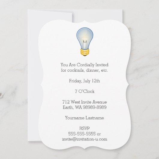 Glühbirne Einladung (Vorderseite)