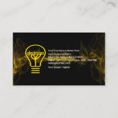 Glühbirne für den Power-Elektrobetrieb Visitenkarte (Rückseite)