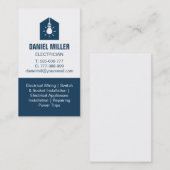 Glühbirne im Haus Logo Elektrischer Dunkler Blau Visitenkarte (Vorne/Hinten)