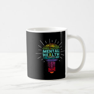 Glühbirne Inspiration für psychische Gesundheitsau Kaffeetasse