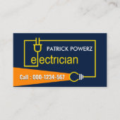 Glühbirne mit elektrischer Leitung Visitenkarte (Vorderseite)