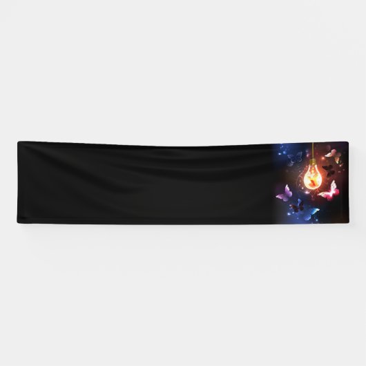 Glühbirne mit Nachtschmetterlingen Banner (Horizontal)