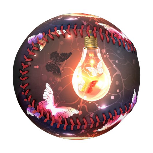 Glühbirne mit Nachtschmetterlingen Baseball (Vorderseite Links)