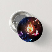Glühbirne mit Nachtschmetterlingen Button (Vorne & Hinten)