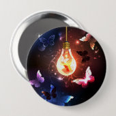 Glühbirne mit Nachtschmetterlingen Button (Vorne & Hinten)