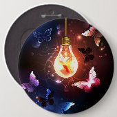 Glühbirne mit Nachtschmetterlingen Button (Vorne & Hinten)