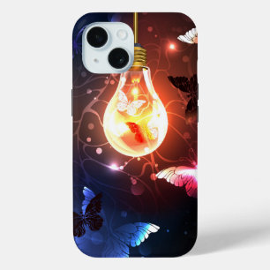 Glühbirne mit Nachtschmetterlingen Case-Mate iPhone Hülle